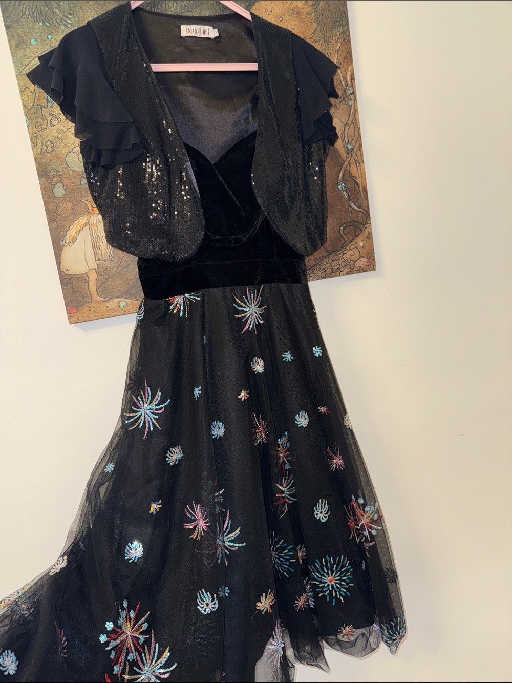 Adrianna Papell 2pc Dress + Sequin Bolero Set